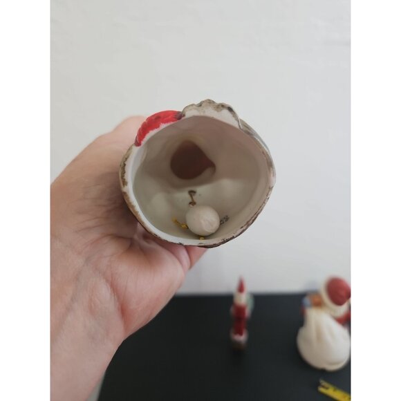 Lot of 10 Vintage Santa Ornaments Figurines Ceramic Plastic Blow Mold Taiwan - Picture 4 of 16